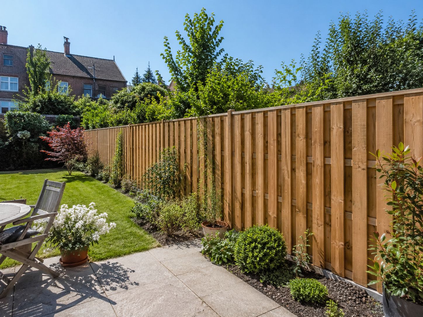 Hit-and-miss timber fence on a Twickenham boundary line